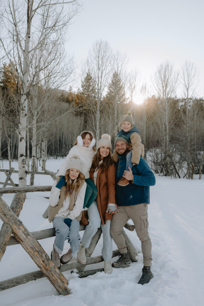 snowy family photo